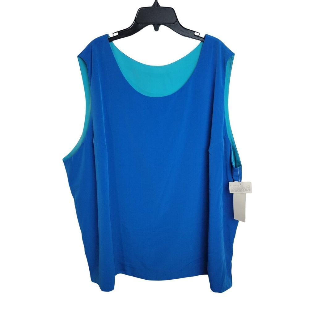 NWT Koret Reversible Tank Top Minimalist Shell Blue Teal Plus Size 22W